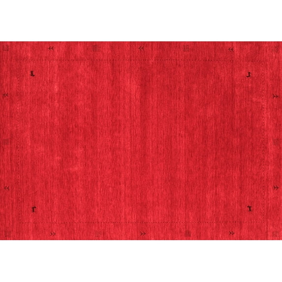 Ahgly Company Indoor Rectangle Abstract Red Contemporary Area Rugs, 3' x 5'