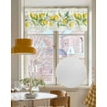 thumbnail image 4 of Yellow Lemon Kitchen Valances for Windows Farmhouse Linen Window Valance Curtain for Living Room Window Treatment Country Botanical Fruit Sage Green Striped Valance Rod Pocket Topper, 54 x 18 Inch, 4 of 6