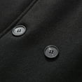 thumbnail image 6 of MELDVDIB Men's Winter Warm Wool Overcoat Long Sleeve Lapel Collar Double Breasted Pea Coats Fashion Solid Color Casual Trench Coat, 6 of 7