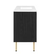 thumbnail image 3 of Single Sink Vanity Cabinet, White Black, Wood, Hotel Bedroom Bathroom, Modern Contemporary HB36426, 3 of 15