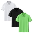 thumbnail image 1 of Odeerbi Camisas de Manga Corta de Niños de 3 Paquetes Colores Sólidos Transpirables de Algodón Uniforme de La Escuela Tops Para 3-17 Años Adolescente, 1 of 9