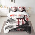 thumbnail image 2 of Erosebridal Japanese-Style Bed in a Bag Full size, Red Maple Tree Bed Set, Watercolor Ink Decor, Reversible 7pcs, 2 of 5