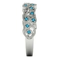 thumbnail image 4 of 0.17 ctw Wedding Band for Women - 18K White Gold Simulated Turquoise Stackable Eternity Ring, 4 of 6
