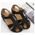thumbnail image 5 of FAMITION Womens Wedge Sandals Summer Closed Toe Sandals Comfortable Ankle Strap Wedge Heel Dressy Vintage Platform Sandals Black Size 9, 5 of 7