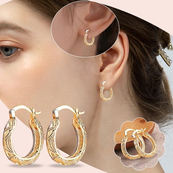 Goowood 925 Silver Plated Statement Earrings Rose Gold Dangle Drop Earrings Fashion Jewelry Gift for Women Hypoallergenic Chunky Ear Rings Valentine's Day Gift Wedding Birthday