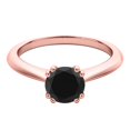 thumbnail image 3 of Mauli Jewels Engagement Rings for Women 1 Carat Black Diamond Engagement Ring 4 prong 10k Rose Gold, 3 of 8
