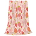 thumbnail image 2 of Pofeuu Strawberry Print Ultra-Soft Micro Fleece Blanket,for Bed Or Sofa,All Season Throw Blankets Flannel Blanket-60"x50", 2 of 7