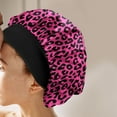 thumbnail image 6 of WIRESTER Set 2pcs Satin Bonnet Hair Bonnet for Sleeping Silk Bonnets for Black Women with Elastic Soft Band for Hair Care - Black/Hot Pink Leopard & Gold Glitter Sparkle Black Yellow Glitter Leopard, 6 of 7