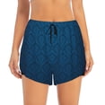 thumbnail image 2 of Balery Dark Blue Pantalones cortos deportivos para mujer con forro y dos bolsillos, elásticos, para entrenamiento, gimnasio, yoga-Small, 2 of 7