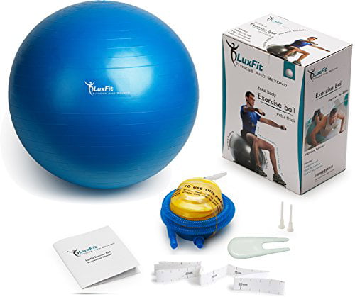 85cm Size Fitness Balls Swiss Ball Includes Foot Pump 55cm Slip Resistant LuxFit Exercise Ball 45cm Premium Extra Thick Yoga Ball 2 Year Warranty 65cm 75cm Anti-Burst