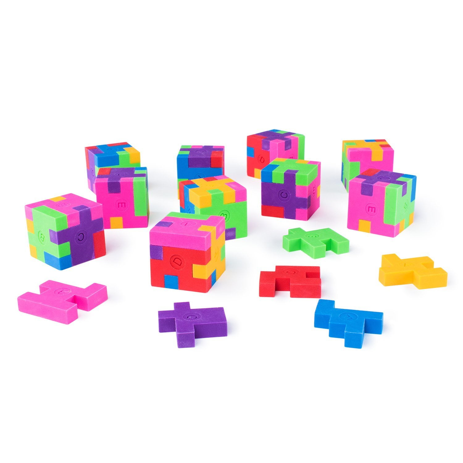 Novelty 18 Brick Lego Type Erasers School Rubbers Party Bag Filler 