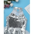 thumbnail image 5 of Sinleey Girls Sparkle Sequins Ballet Dance Skirted Letoards Jazz Latin Modern Performance Costumes White 5, 5 of 7