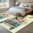 thumbnail image 5 of HELLO Sweet Cheeks Washable Living Room Rugs 6'x9', Flower Cars Cows Pigs Yellow Green Ombre Low Pile Throw Large Area Rug Non-Slip Sturdy Edge Binding Carpet for Dining Room Kitchen Office, 5 of 9
