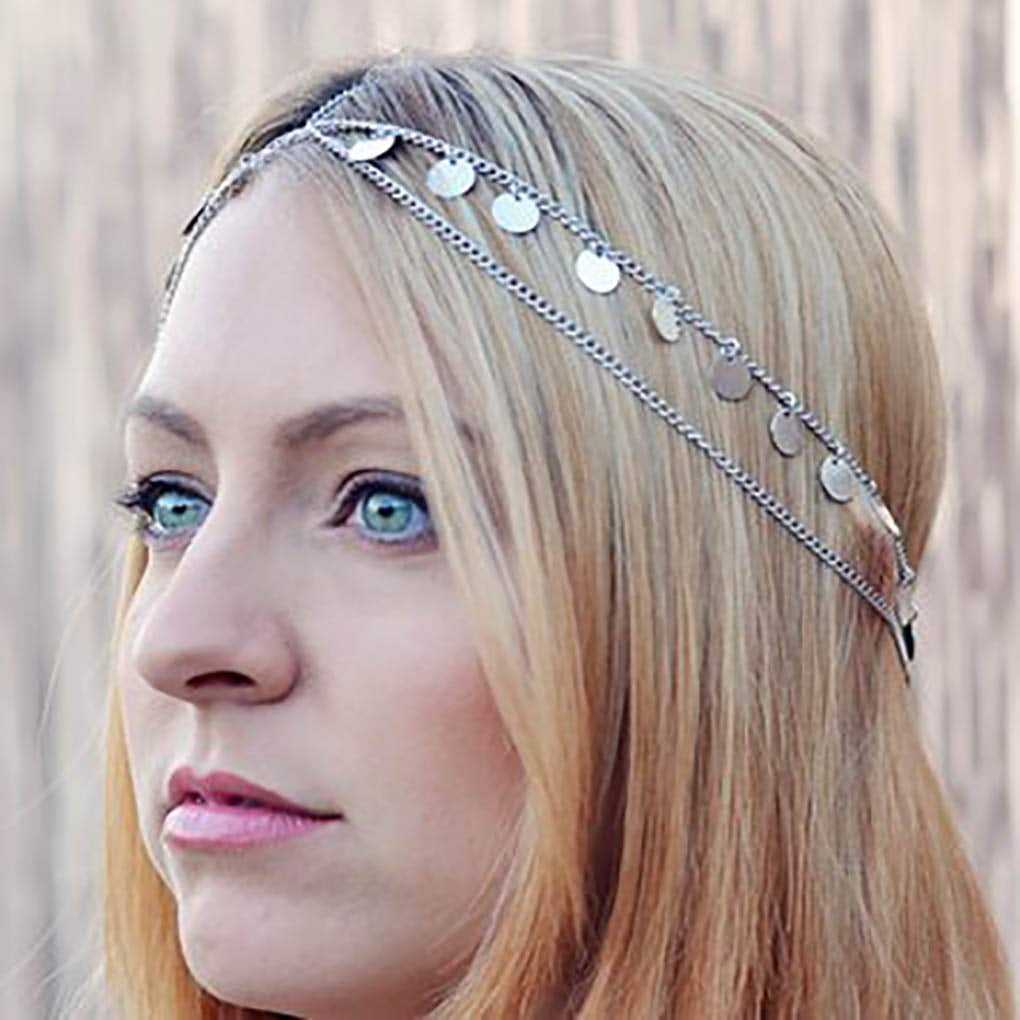 Sequins Coins Hair Chain Boho Tassel 