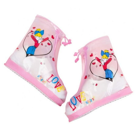

Reusable PVC Waterproof Shoe Covers Shoe Protectors with Waterproof Zipper and Drawstring Design Not-Slip Rain Shoe Covers Suitable for Children