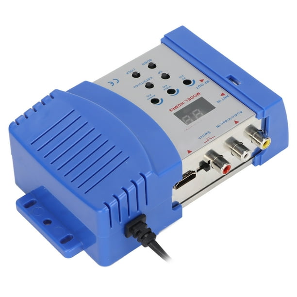 RF Modulator Converter, Demodulator Composite Adapter W/Antenna In/Out & Channel Switch, HD