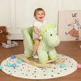 thumbnail image 5 of Peispie Kids Ride-On Green Hippo Rocking Toy with Lullaby Song, Soft Plush Animal Rocker for Toddlers 3+ Years, Comfortable Ride-On Toy with High Weight Capacity, 110 LBS, Green, 5 of 6