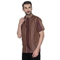 thumbnail image 5 of LA LEELA Men's Hawaiian Short Sleeve Holiday Beach Shirt XL Stripes Red Summer Vacation Holiday, 5 of 6