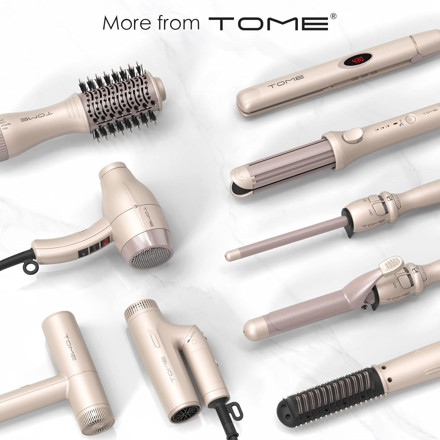 TOME 1 inch Long Barrel Curling Iron, Ceramic Hair Curling Wand Auto Shut Off LED Display,Blue
