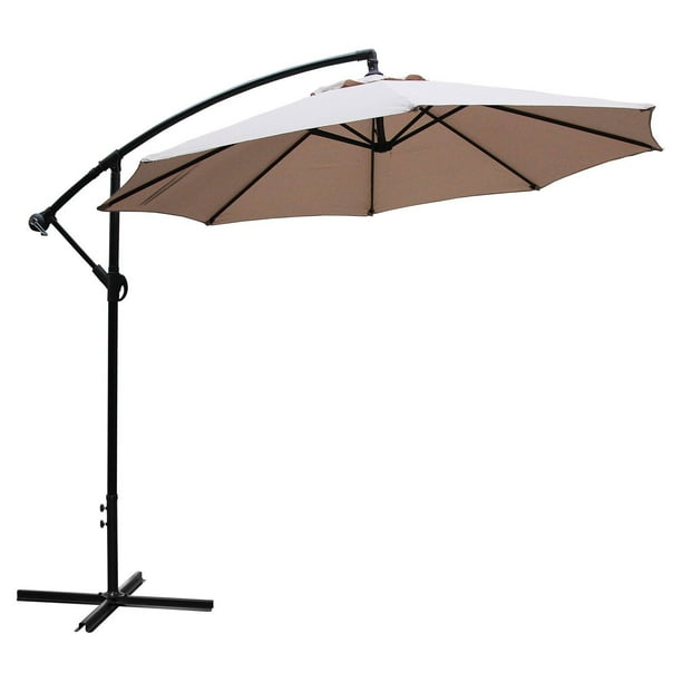 Abble 10 Ft Steel Offset Patio Umbrella With Steel Crank Walmart Com Walmart Com