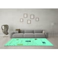 thumbnail image 3 of Ahgly Company Indoor Square Solid Turquoise Blue Modern Area Rugs, 6' Square, 3 of 4