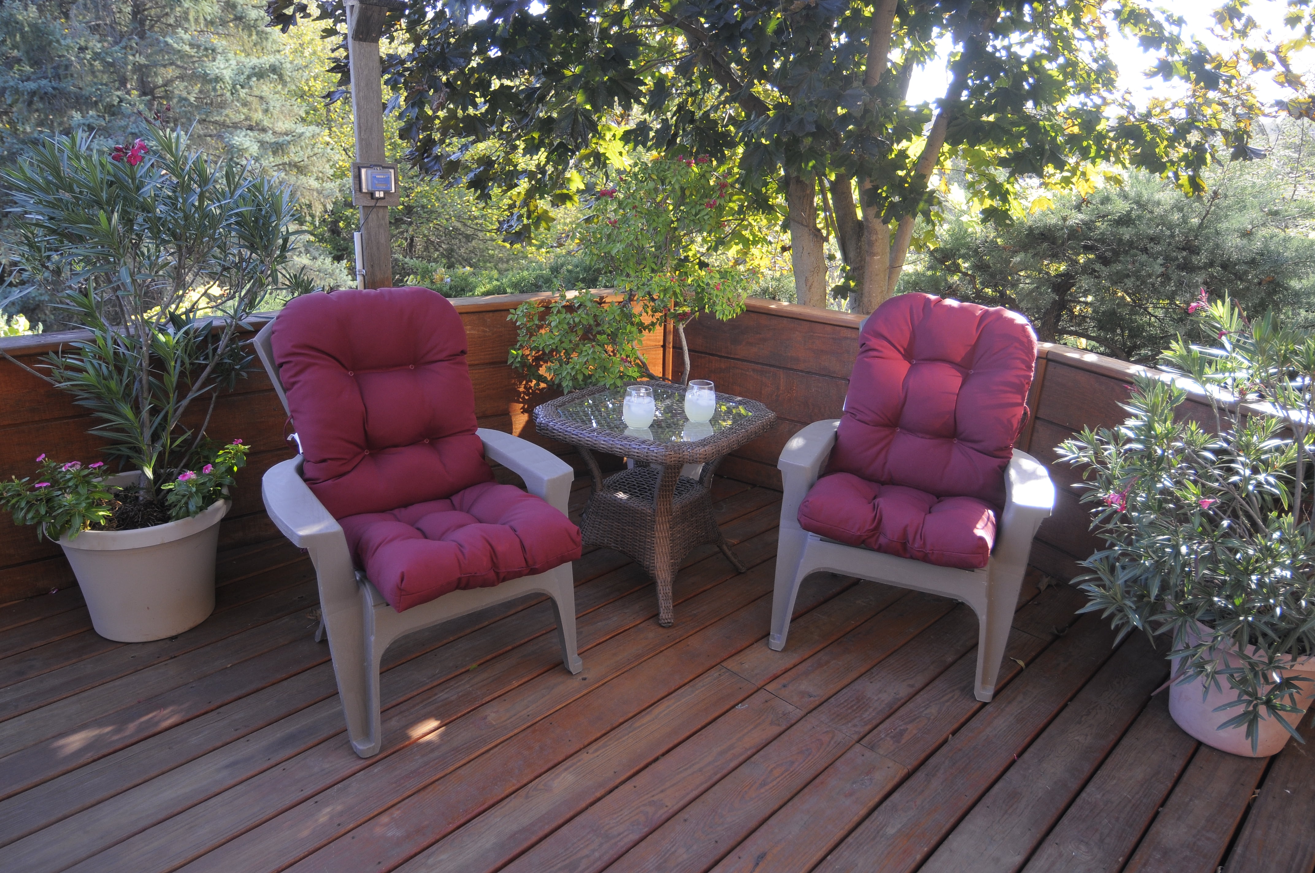 Black Indoor / Outdoor Adirondack Cushion Patio Chair Cushion