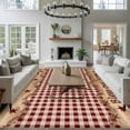 thumbnail image 3 of Western Texas Star Vintage Area Rugs 5'x8', Washable Small Throw Rugs for Classroom Bedroom, Rustic Wreath Wood Red Plaid Indoor Outdoor Rug Non-Slip Low Pile Carpet Runner Reversible Floor Mats, 3 of 8