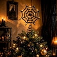 thumbnail image 6 of Halloween Spider Web Tree Topper, Black PVC Spiderweb Ornament With Metal Spring Base, Mini Tree Top Decor For Indoor Holiday Party, 6 of 6