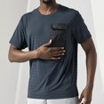 thumbnail image 4 of Vedolay Men Shirts Casual Fashion Men's Short Sleeve T Shirts Comfortable Man T-Shirt,Blue L, 4 of 5