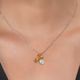 thumbnail image 3 of Gem Stone King 925 Silver and 10K Yellow Gold Orange Red Madeira Citrine and Sky Blue Topaz Pendant Necklace for Women (2.30 Cttw, Oval 8X6MM, 7X5MM and 6X4MM, Gemstone, with 18 inch Chain), 3 of 4