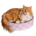 thumbnail image 1 of Catstages Scratch & Snuggle Rascador y tumbona para gatos de cartón corrugado Daisy Pink, 1 of 1