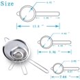 thumbnail image 5 of Fymlhomi Set of 3 Mesh Strainers Fine Wire Kitchen Sieve Stainless Steel Kitchen Fine Sieves Strainers with Long Handles for Baking and Cooking Flour Quinoa Tea Juice Hot Pot, 7 cm12 cm 18 cm, 5 of 5