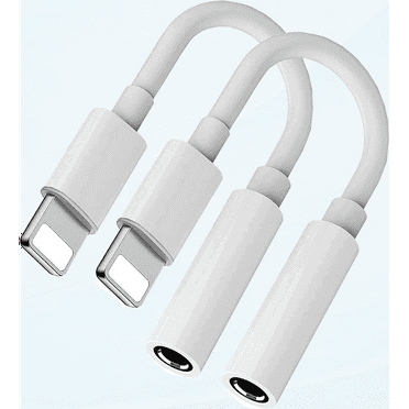 2Pack Lightning to 3.5mm Female Headphone Jack Adapter, [Apple MFi Certified] Lightning to Aux Audio Dongle Cable Cord iPhone 3.5mm Headphones/Earphones Jack for iPhone 12/12 Pro/11/X XR XS 8 7 iPad