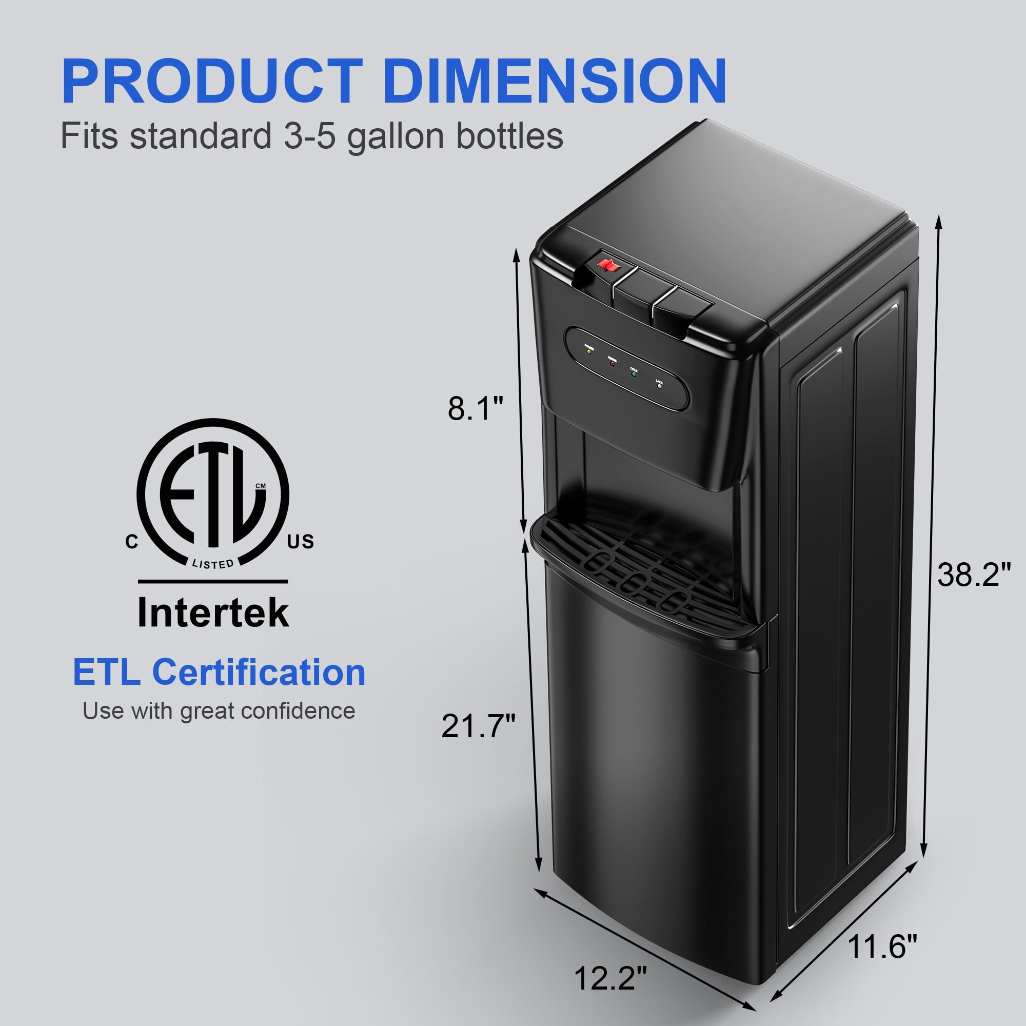 Manastin Bottom-Loading Water Dispenser, Temperatures, Child - Main Image
