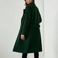 thumbnail image 5 of Trikvn Long Wool Blend Pea Coat for Women Notched Lapel Belted Waist Double Breasted Long Sleeve Elegant Overcoat with Pockets Winter Dressy S-3XL, 5 of 6