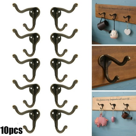 

10pc Wall Mounted Metal Hook Antique Door Hanger Rack Key Clothes Coat Hanging