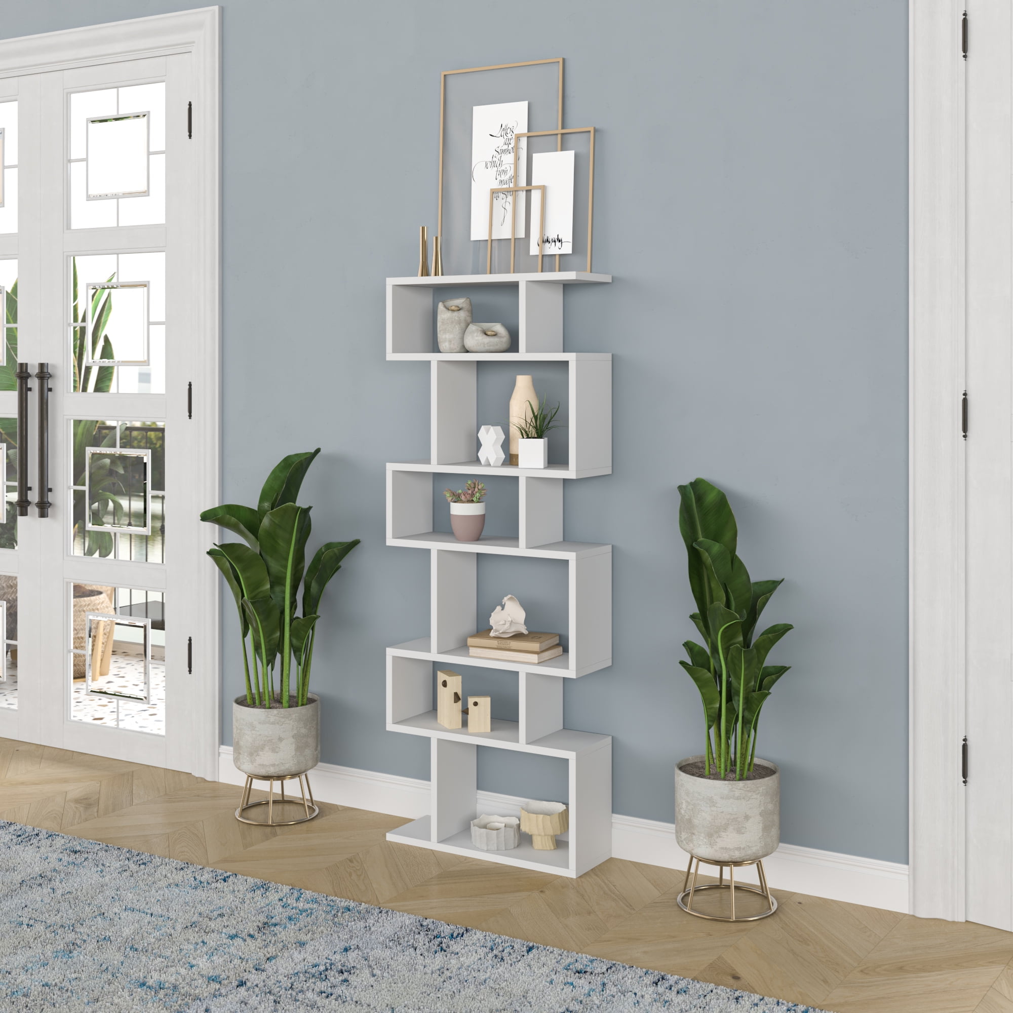 Ada Home Decor Bates Multiple Tier Open Shelf Cube Bookcase, White