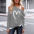 thumbnail image 2 of yillto Women's off Shoulder Tops Long Sleeve Casual Shirts Loose Lightweight Sweatshirt Fashion Ruched Tunics, 2 of 6