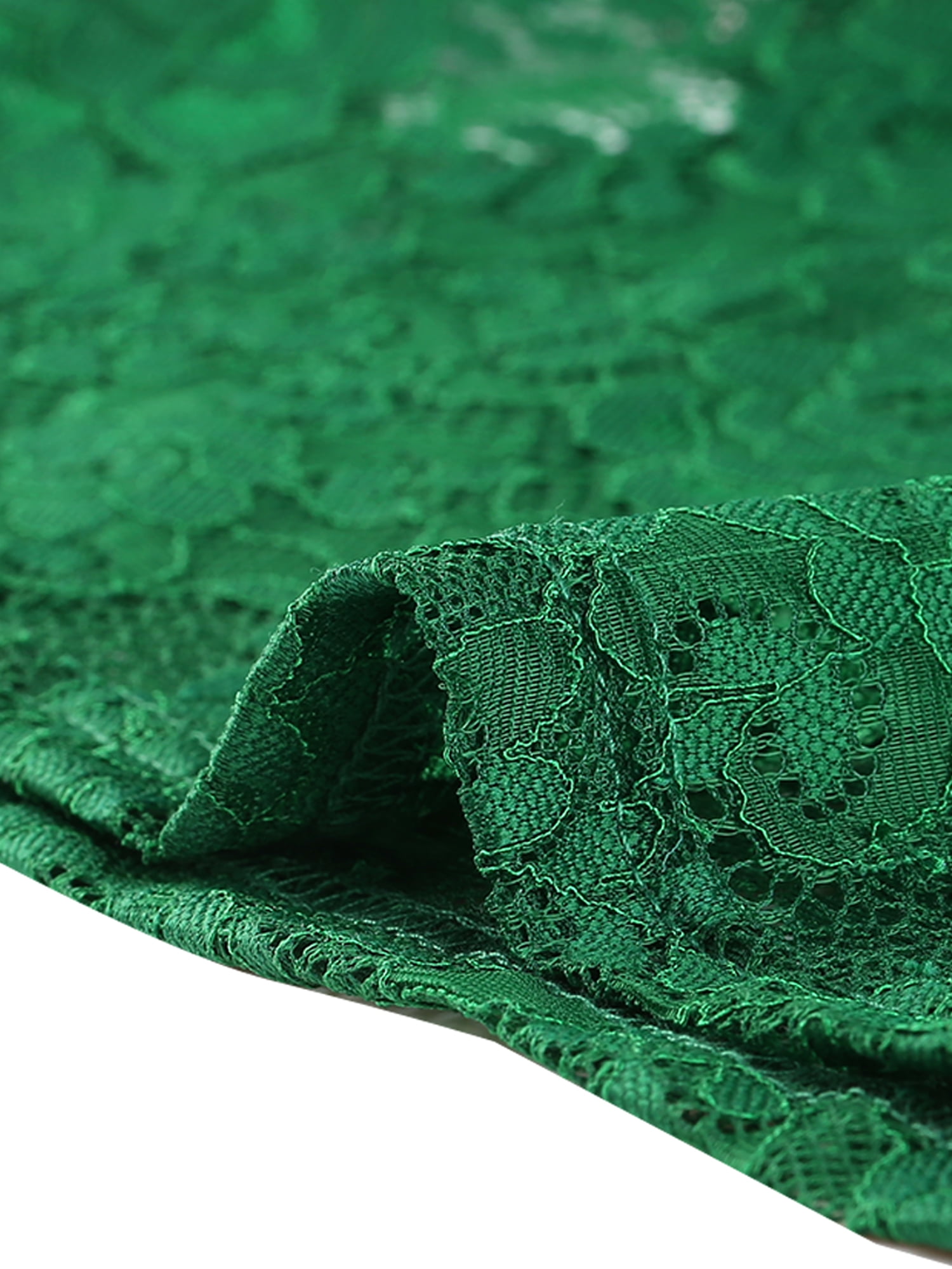 DARING DIVA Women's Long Sleeve Mock Neck Floral Lace Blouse Top XL Dark Green