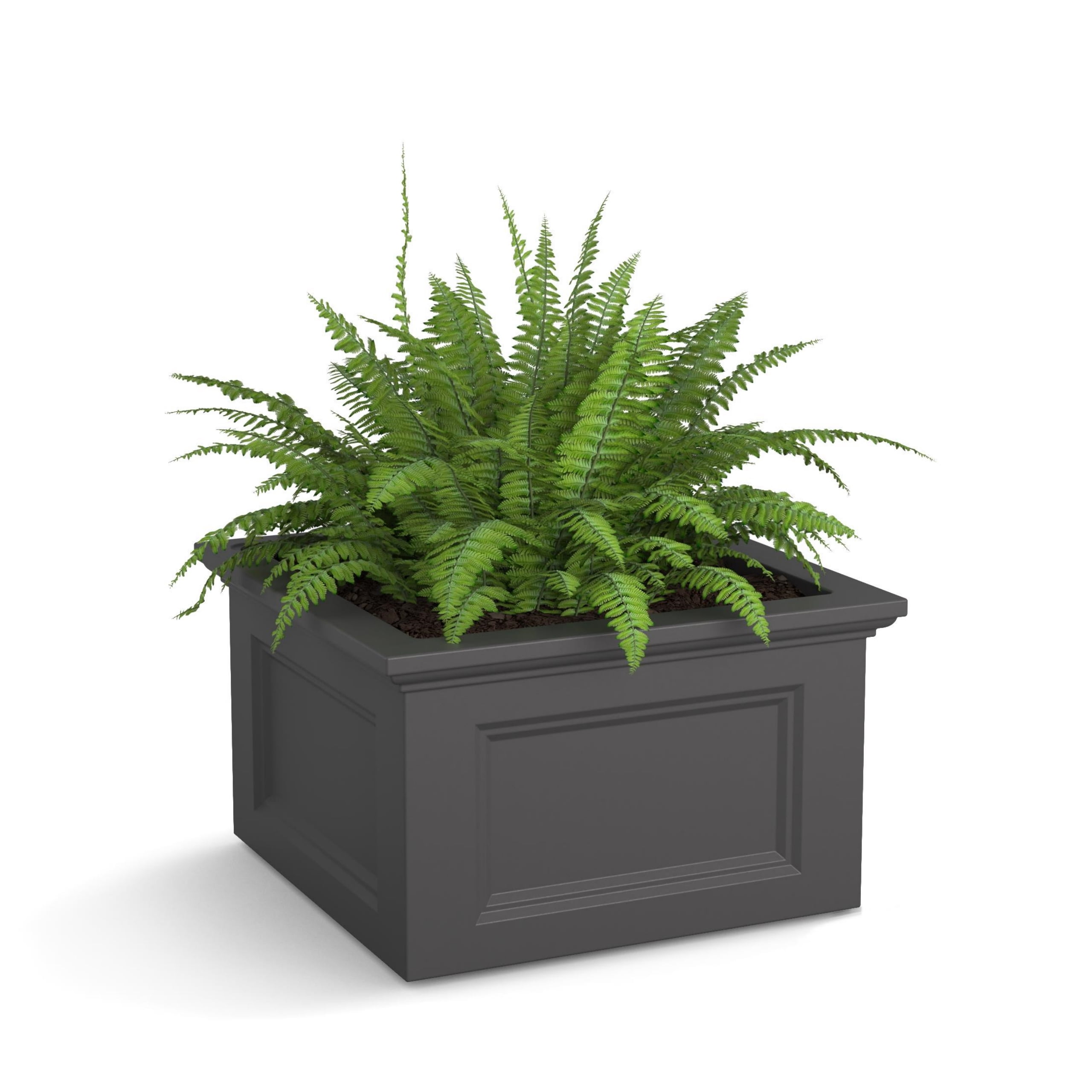 Mayne Fairfield 24" x 24" x 14" Square Graphite Grey Self Watering Garden Bed Planter