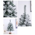 thumbnail image 6 of 18" Snowy Mini Christmas Tree, Snow Flocked Artificial Pine Tree, Flocked Small Tabletop Christmas Tree, Artificial Mini Snow Frost Trees for Home Xmas Office Table Desk, 6 of 7