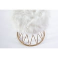 thumbnail image 7 of Round Gold Metal Accent Vanity Stool with White Fur Top Seat, Decorative Side Table, 7 of 7