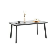 Outdoor Dining Table for 4 Person 62.8" Patio Rectangle Aluminum Table Patio Furniture,Grey