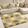 thumbnail image 5 of 5'3" x 4' (63 x 48 inch) Area Rug, Pad Silhouette Elephants Nursery Rugs Floor Mat for Kids Playing Room Living Room Bedroom, 5 of 6