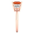 thumbnail image 3 of 2.5 ct Princess Cut Simulated Red Diamond Three-Stone Engagement Ring for Women in 18K Rose Gold, 3 of 5