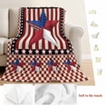 thumbnail image 5 of Independence Day Blanket Soft Cozy Warm Twin Blanket for Bed, Plush Fuzzy Flannel Fleece Blankets for Sofa, U.S Flag Stars Red White Striped Throw Blankets for Couch, Gifts for Men, 60"x80", 5 of 9