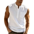 thumbnail image 5 of Dagugfen Summer Tank Tops for Men Henley Neck Sleeveless Lightweight Breathable Henley Shirts Casual Daily Wear Tops with Pocket, 5 of 9
