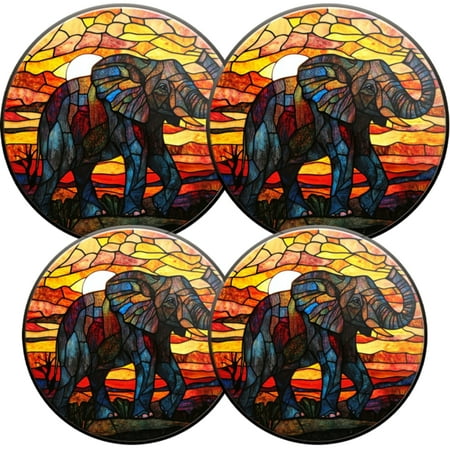 

Electric Stove Burner Covers 4 Pcs Round Gas Burner Cover 8 and 10 Inch elephant with sunset background