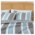 thumbnail image 2 of Full/Queen Coastal Quilt Bedding Set, Summer Coastal Quilt with Shams, Beach 3-Piece Reversible All Season Bedspread Quilt Set. Lightweight Nautical Quilted Coverlet. St. Croix Collection, Blue/Grey, 2 of 6