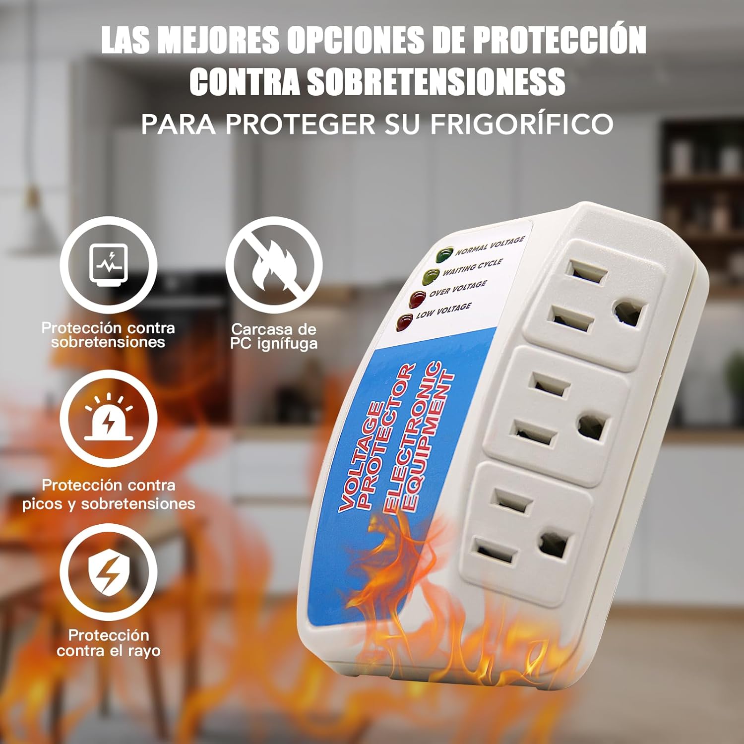 BSEED Surge Protector Power Strip Home Appliance, 3 Outlet Power Surge Protector, Voltage Protector Brownout Surge Refrigerator 1440 Watts, 120V, 12A, 1 Pack